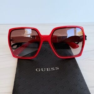 GUESS Red Square Oversized Sunglasses NEW